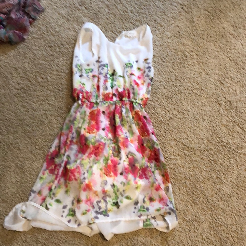 Btween white dress with pink&green floral design